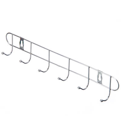 Wall mounted clothes rack 6 hooks 32.5x5x3.5 cm metal